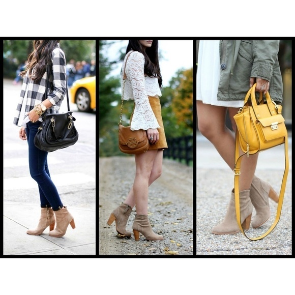 💕JOIE💕 Neutral Comfy Ankle Beige Suede Booties Cement 41 - Picture 4 of 8